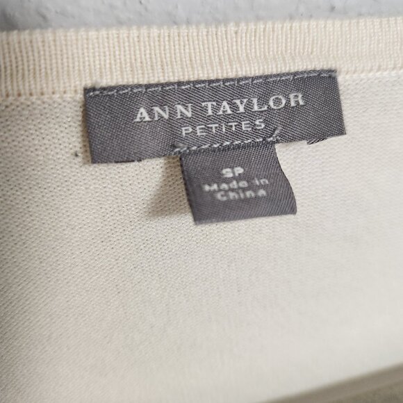 Ann Taylor Butter Yellow Coquette Bow Silk Cardigan Sweater Small Petite - Picture 2 of 7